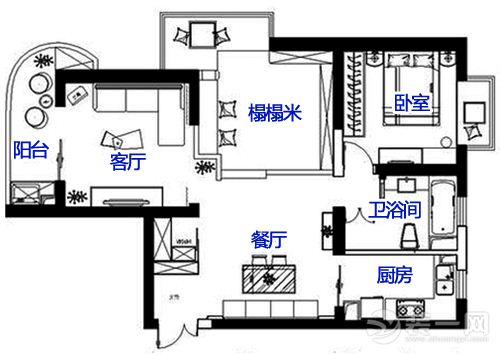 【榻榻米装修网】76平米卧室榻榻米装修效果图