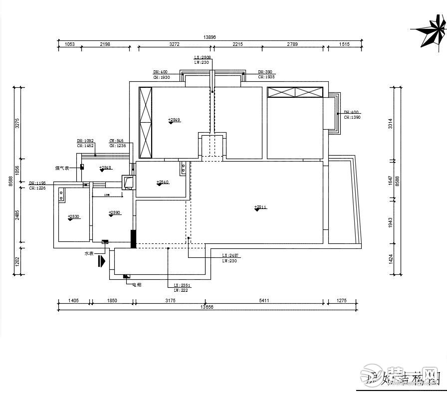 105平米三室两厅简美式风格旧房改造--水电施工篇